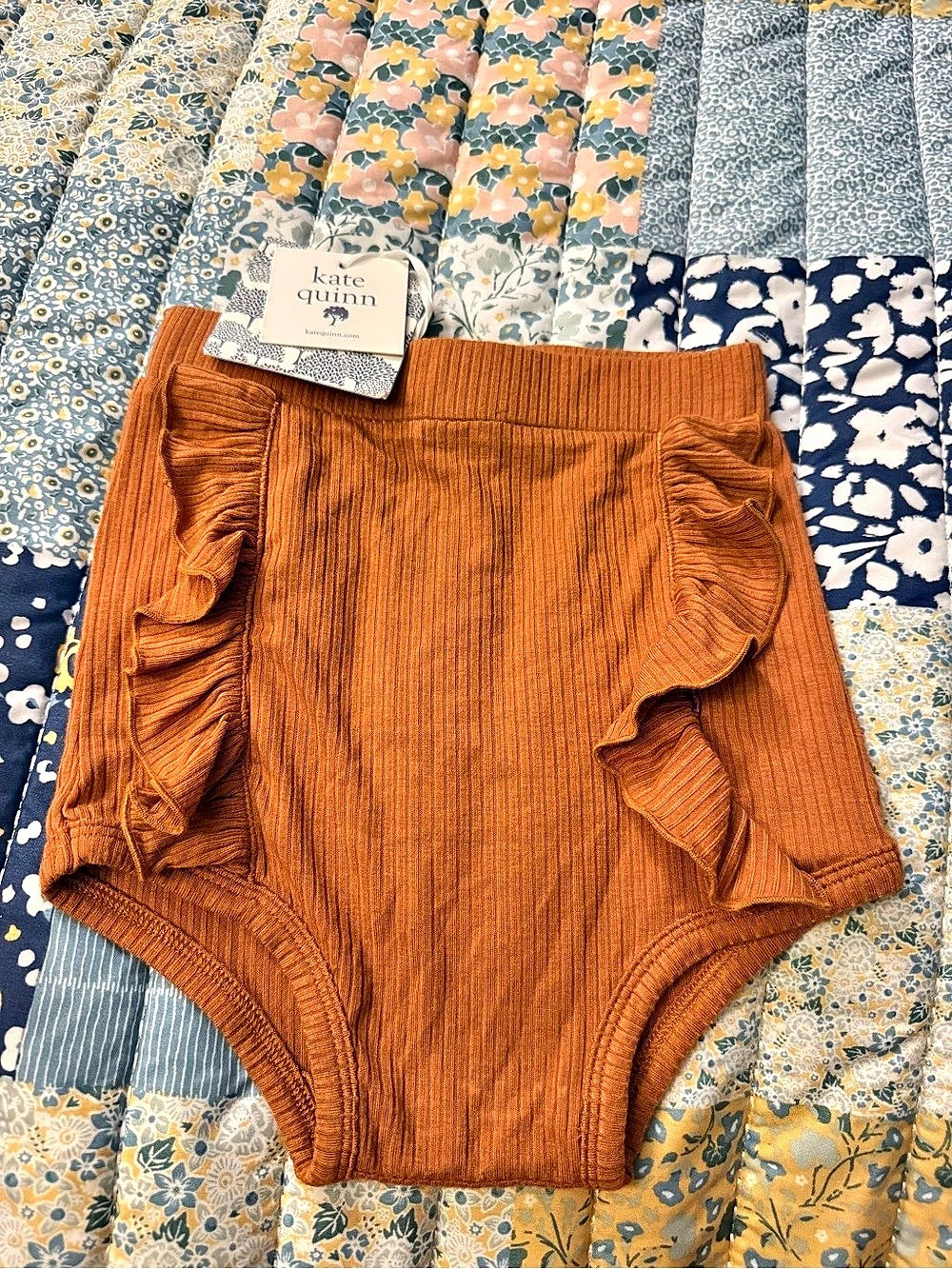 Kate Quinn High Waist Ruffle Bloomer Brown Baby 18-24m NWT